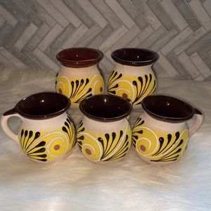 Ceramic/clay mugs 5pc set